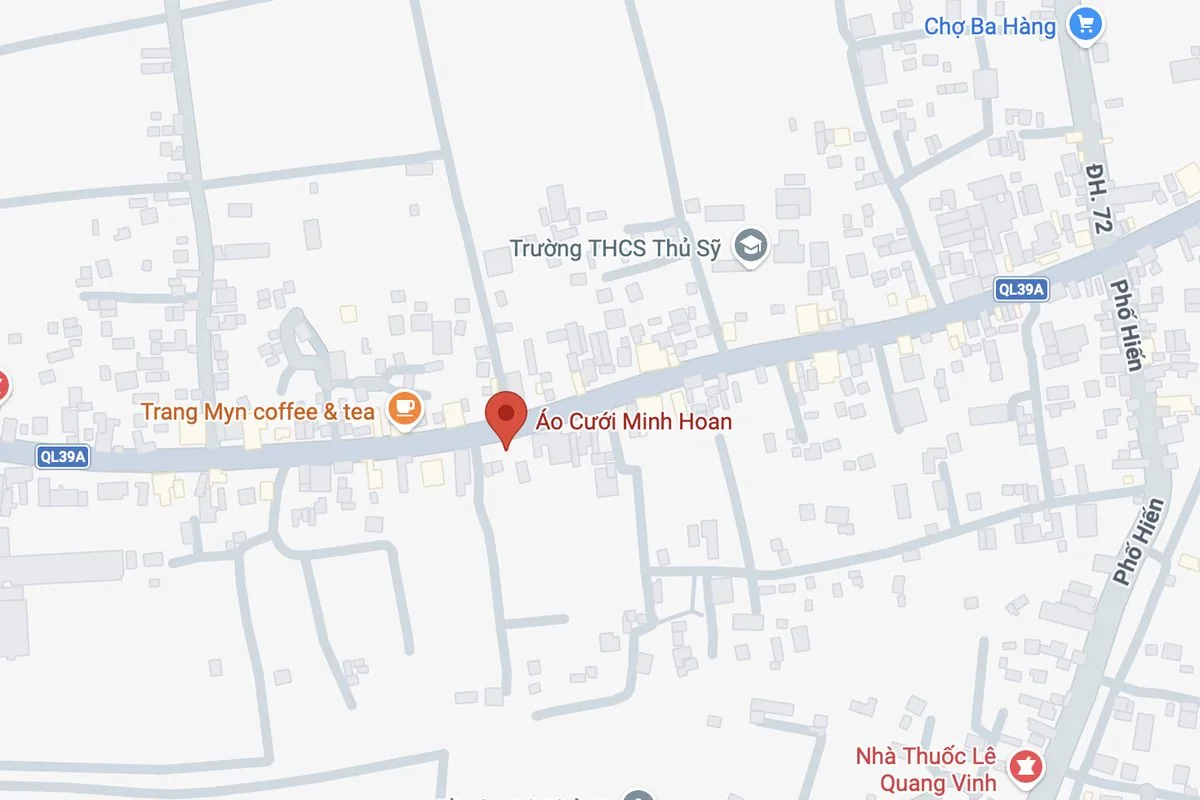 Bản đồ vị trí tư gia nhà trai trên QL39A, Hưng Yên